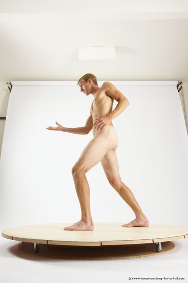 Nude Man White Standing poses - ALL Athletic Short Brown Standing poses - simple Multi angles poses Realistic