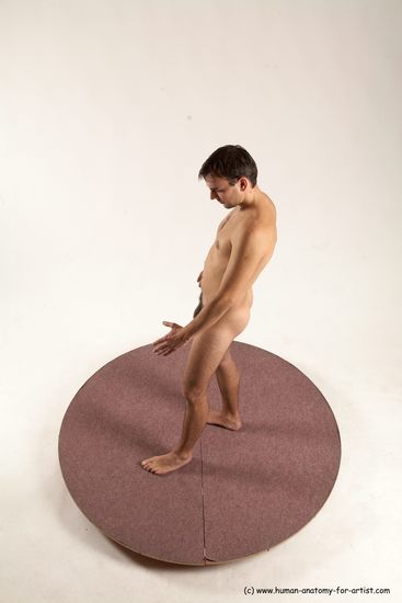 Nude Man White Standing poses - ALL Slim Short Brown Standing poses - simple Multi angles poses Realistic