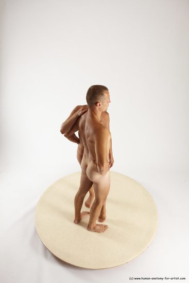 Nude Woman - Man White Standing poses - ALL Slim Short Brown Standing poses - simple Multi angles poses Realistic