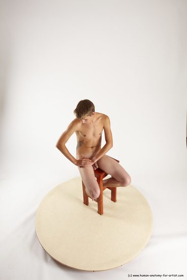 Nude Man White Laying poses - ALL Slim Short Brown Laying poses - on back Multi angles poses Realistic