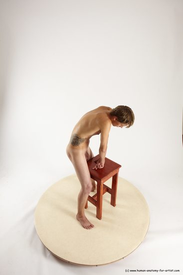 Nude Man White Standing poses - ALL Slim Short Brown Standing poses - simple Multi angles poses Realistic