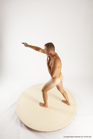 Nude Fighting with knife Man White Standing poses - ALL Slim Short Brown Standing poses - simple Multi angles poses Realistic