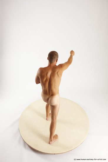 Nude Fighting with knife Man White Standing poses - ALL Slim Short Brown Standing poses - simple Multi angles poses Realistic