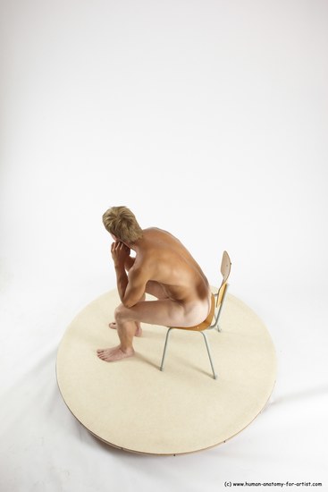 Nude Man White Sitting poses - simple Athletic Short Brown Sitting poses - ALL Multi angles poses Realistic