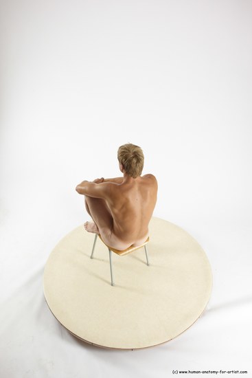 Nude Man White Sitting poses - simple Athletic Short Brown Sitting poses - ALL Multi angles poses Realistic