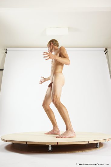 Nude Man White Standing poses - ALL Athletic Short Brown Standing poses - simple Multi angles poses Realistic