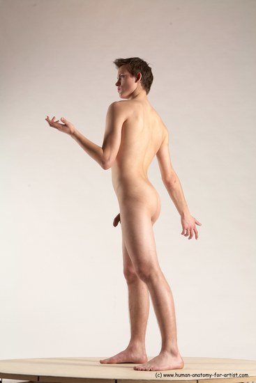 Nude Man White Standing poses - ALL Slim Short Brown Standing poses - simple Multi angles poses Realistic