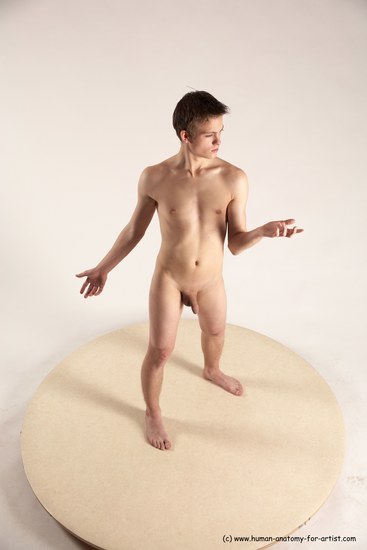 Nude Man White Standing poses - ALL Slim Short Brown Standing poses - simple Multi angles poses Realistic