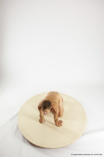 Nude Man White Kneeling poses - ALL Athletic Short Brown Kneeling poses - on both knees Multi angles poses Realistic