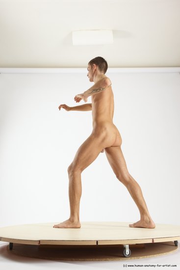 Nude Man White Standing poses - ALL Athletic Short Brown Standing poses - simple Multi angles poses Realistic