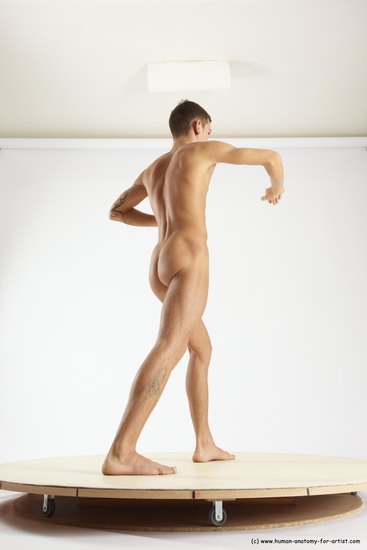 Nude Man White Standing poses - ALL Athletic Short Brown Standing poses - simple Multi angles poses Realistic