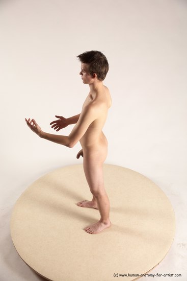 Nude Man White Standing poses - ALL Slim Short Blond Standing poses - simple Multi angles poses Realistic