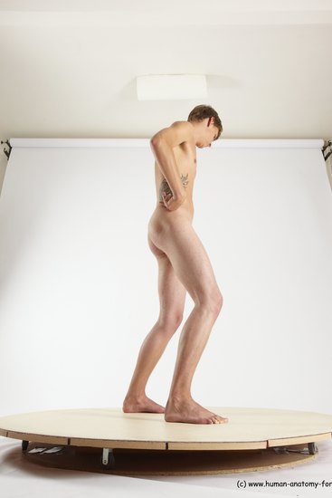 Nude Man White Standing poses - ALL Slim Short Brown Standing poses - simple Multi angles poses Realistic