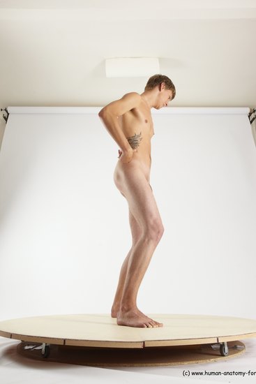 Nude Man White Standing poses - ALL Slim Short Brown Standing poses - simple Multi angles poses Realistic