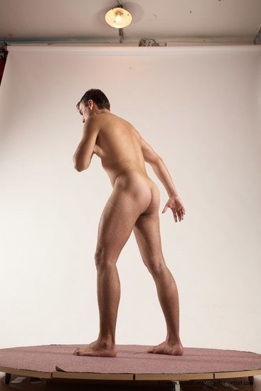 Nude Man White Standing poses - ALL Slim Short Brown Standing poses - simple Multi angles poses Realistic