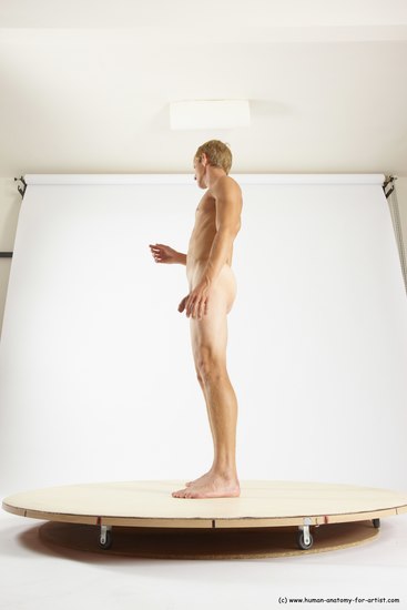 Nude Man White Standing poses - ALL Athletic Short Brown Standing poses - simple Multi angles poses Realistic