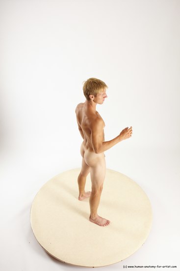 Nude Man White Standing poses - ALL Athletic Short Brown Standing poses - simple Multi angles poses Realistic