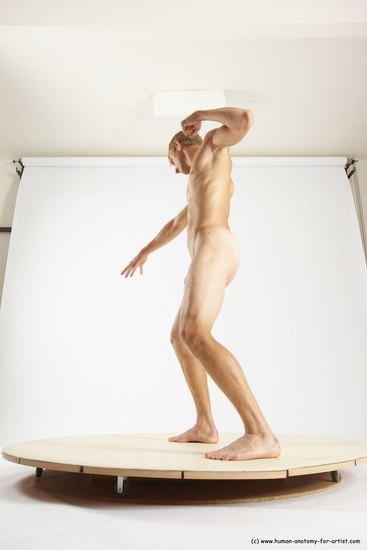 Nude Man White Standing poses - ALL Athletic Short Brown Standing poses - simple Multi angles poses Realistic