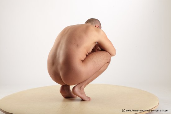 Nude Man White Standing poses - ALL Average Short Brown Standing poses - knee-bend Realistic