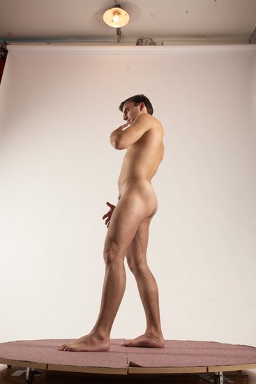 Nude Man White Standing poses - ALL Slim Short Brown Standing poses - simple Multi angles poses Realistic