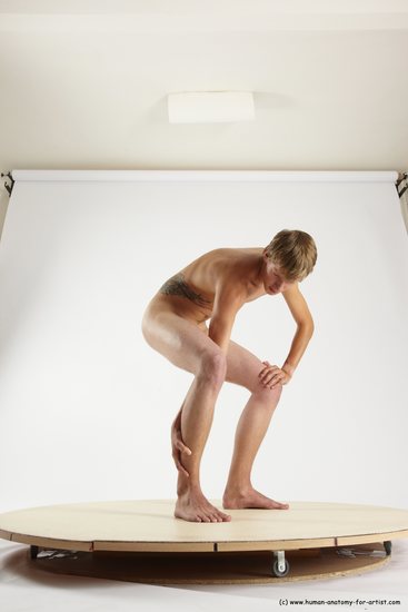 Nude Man White Standing poses - ALL Slim Short Brown Standing poses - bend over Multi angles poses Realistic