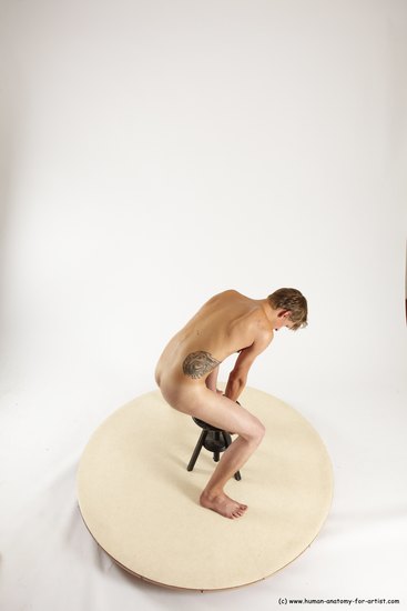 Nude Man White Standing poses - ALL Slim Short Brown Standing poses - bend over Multi angles poses Realistic