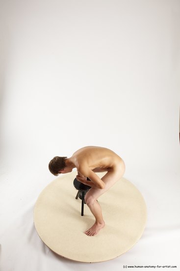 Nude Man White Standing poses - ALL Slim Short Brown Standing poses - bend over Multi angles poses Realistic