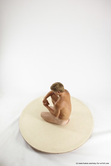 Nude Man White Kneeling poses - ALL Athletic Short Brown Kneeling poses - on one knee Multi angles poses Realistic