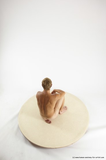 Nude Man White Kneeling poses - ALL Athletic Short Brown Kneeling poses - on one knee Multi angles poses Realistic