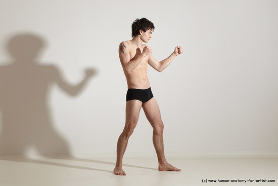 Underwear Martial art Man White Standing poses - ALL Athletic Short Brown Standing poses - simple Dynamic poses Academic