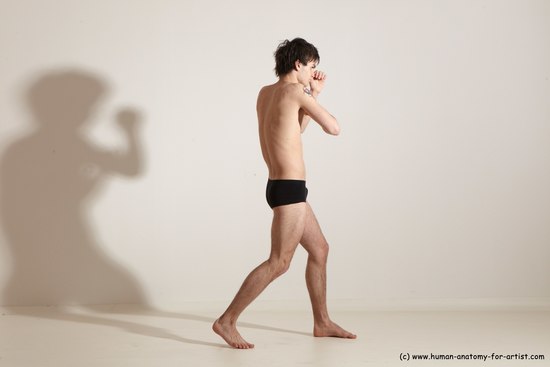 Underwear Martial art Man White Standing poses - ALL Athletic Short Brown Standing poses - simple Dynamic poses Academic