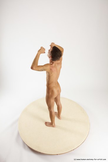 Nude Man White Standing poses - ALL Athletic Short Brown Standing poses - simple Multi angles poses Realistic