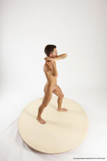 Nude Man White Standing poses - ALL Athletic Short Brown Standing poses - simple Multi angles poses Realistic