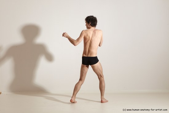 Underwear Martial art Man White Standing poses - ALL Athletic Short Brown Standing poses - simple Dynamic poses Academic