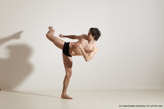 Underwear Martial art Man White Standing poses - ALL Athletic Short Brown Standing poses - simple Dynamic poses Academic