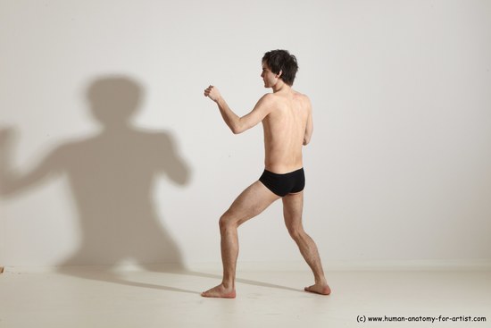 Underwear Martial art Man White Standing poses - ALL Athletic Short Brown Standing poses - simple Dynamic poses Academic