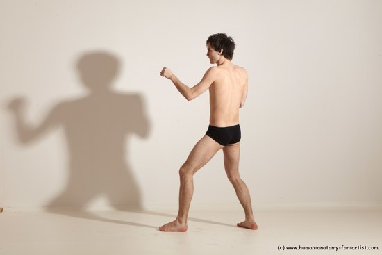 Underwear Martial art Man White Standing poses - ALL Athletic Short Brown Standing poses - simple Dynamic poses Academic