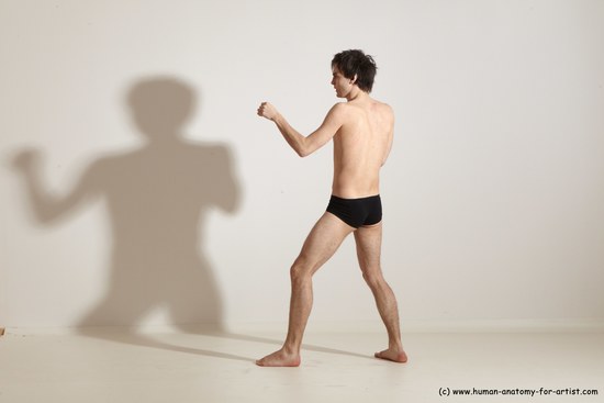 Underwear Martial art Man White Standing poses - ALL Athletic Short Brown Standing poses - simple Dynamic poses Academic