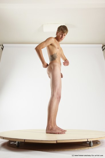 Nude Man White Standing poses - ALL Slim Short Brown Standing poses - simple Multi angles poses Realistic