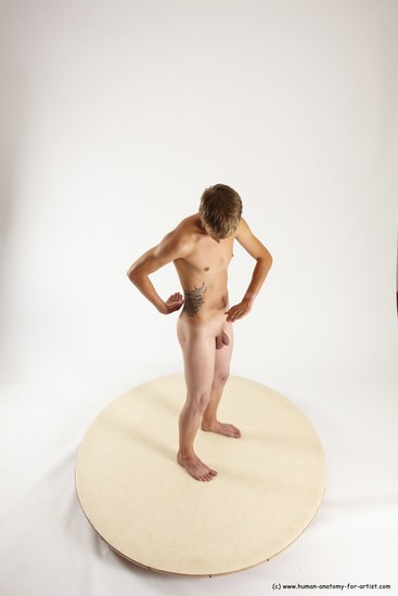 Nude Man White Standing poses - ALL Slim Short Brown Standing poses - simple Multi angles poses Realistic