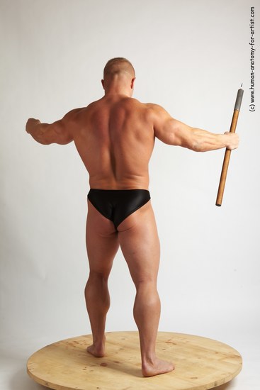 Swimsuit Fighting with axe Man White Standing poses - ALL Muscular Short Brown Standing poses - simple Academic