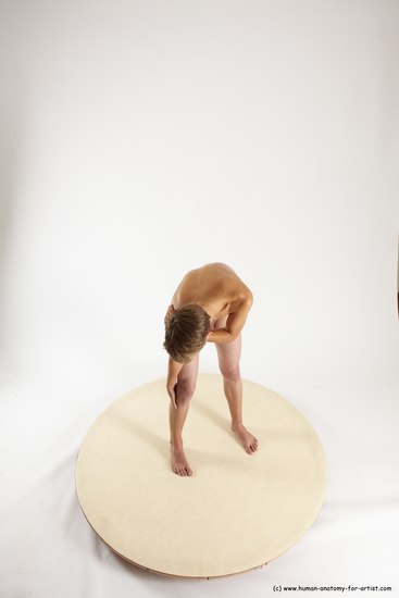 Nude Man White Standing poses - ALL Slim Short Brown Standing poses - bend over Multi angles poses Realistic