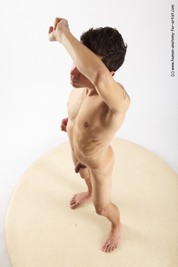 Nude Man White Standing poses - ALL Athletic Short Brown Standing poses - simple Realistic