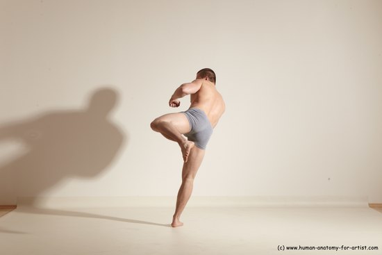 Underwear Martial art Man White Standing poses - ALL Athletic Short Brown Standing poses - simple Dynamic poses Academic