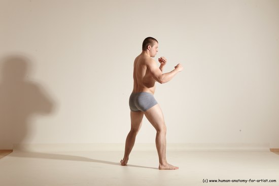 Underwear Martial art Man White Standing poses - ALL Athletic Short Brown Standing poses - simple Dynamic poses Academic