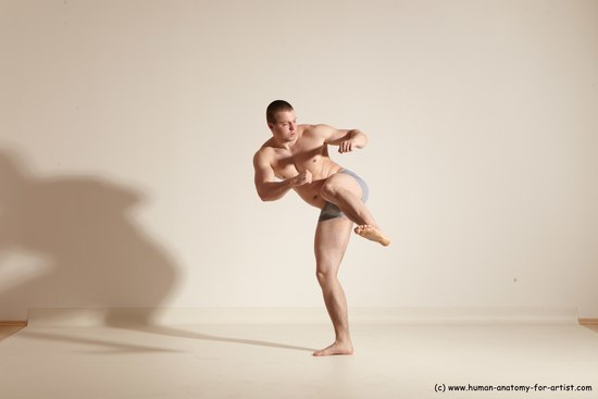 Underwear Martial art Man White Standing poses - ALL Athletic Short Brown Standing poses - simple Dynamic poses Academic