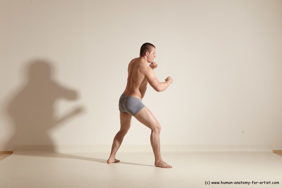 Underwear Martial art Man White Standing poses - ALL Athletic Short Brown Standing poses - simple Dynamic poses Academic