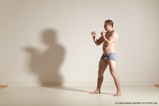 Underwear Martial art Man White Standing poses - ALL Athletic Short Brown Standing poses - simple Dynamic poses Academic