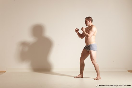 Underwear Martial art Man White Standing poses - ALL Athletic Short Brown Standing poses - simple Dynamic poses Academic