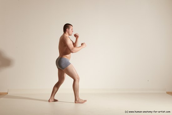 Underwear Martial art Man White Standing poses - ALL Athletic Short Brown Standing poses - simple Dynamic poses Academic